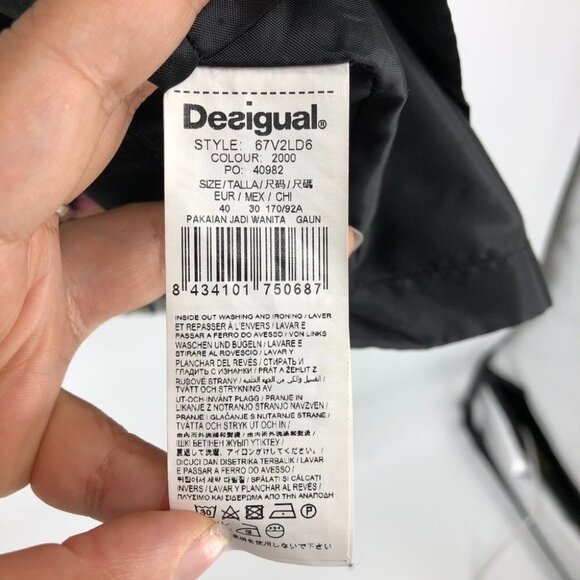 Desigual by C. Lacroix “Sheila” Black Multicolor Sleeveless Sheath Midi Dress ~M - Picture 14 of 16